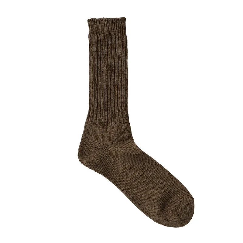 Fullcount Ribbed Linen Socks (Khaki)