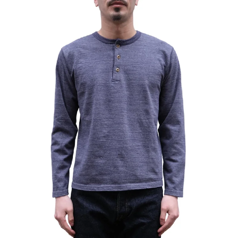 [Pre-Order] Studio D'Artisan Suvin Gold L/S Henley (Heather Navy)