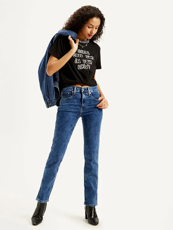 Light - wash women jeans for a fresh and summery appearanceWomen's High Rise 724 Slim Fit Blue Jeans