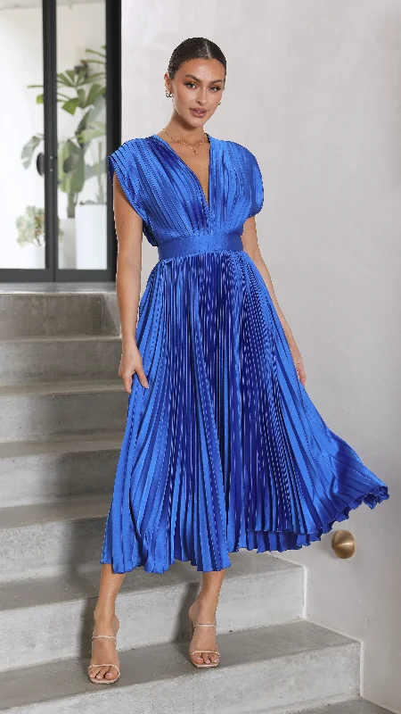 Halter Neck Women Dress to Show Off the Shoulders and NecklineGina Maxi Dress - Blue