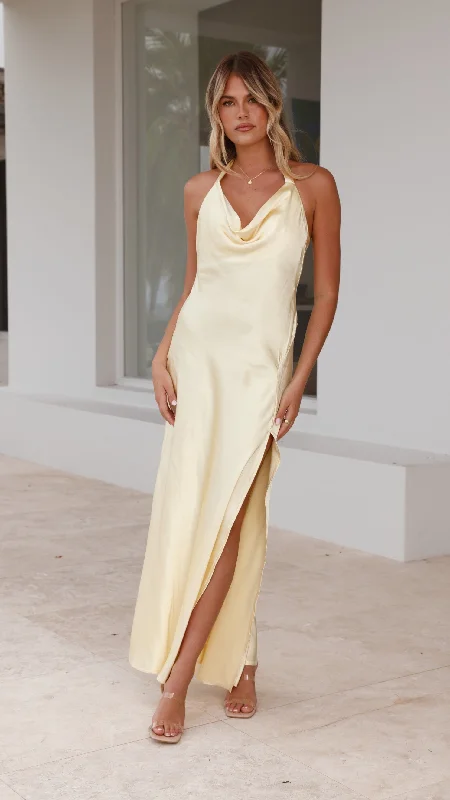 Empire Waist Women Dress to Accentuate the Bust and Conceal the WaistSian Maxi Dress - Yellow