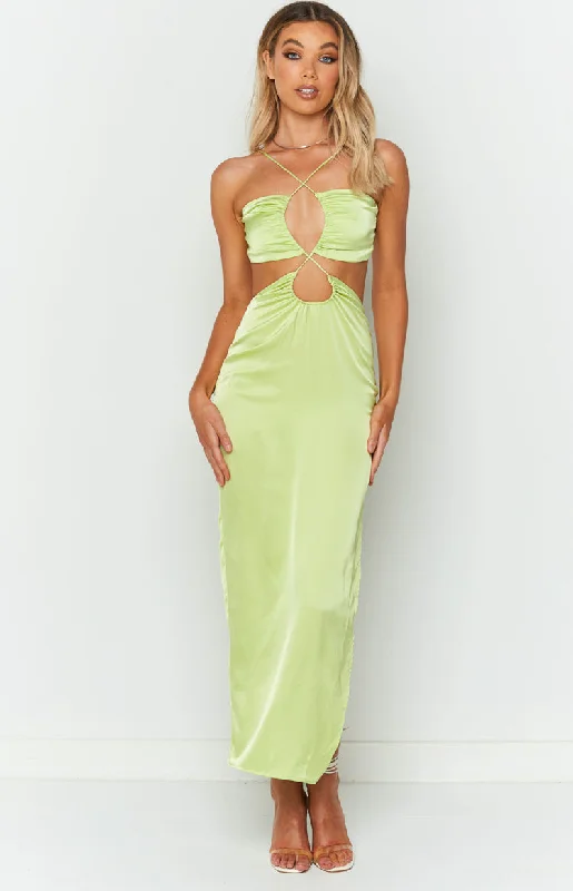 Pleated Women Dress with a Timeless and Elegant TextureTaylor Green Maxi Dress