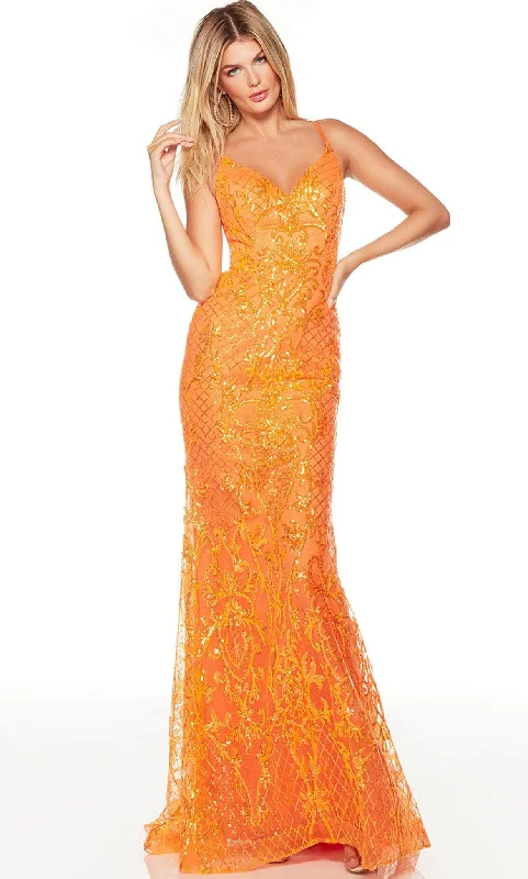 Mini Women Dress with a Short Hem for a Young and Trendy StyleAlyce Paris 61330 - Strappy Back Sequin Prom Gown