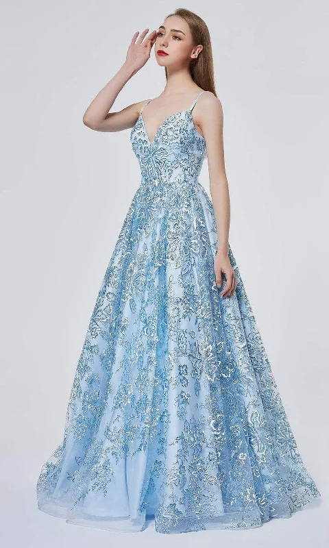 Off - the - Shoulder Women Dress for a Romantic and Feminine LookJ'Adore Dresses - J19016 Floral Glittered A-line Dress