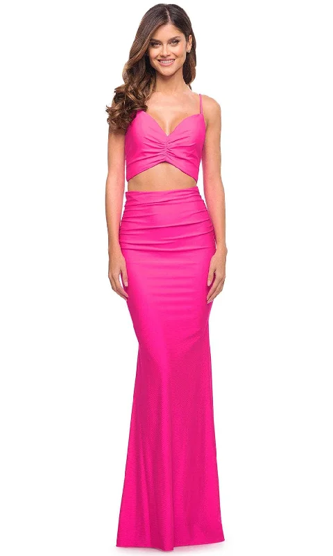 Sheath Women Dress with a Tailored Fit for a Professional LookLa Femme 30678 - Neon Two-Piece Evening Dress