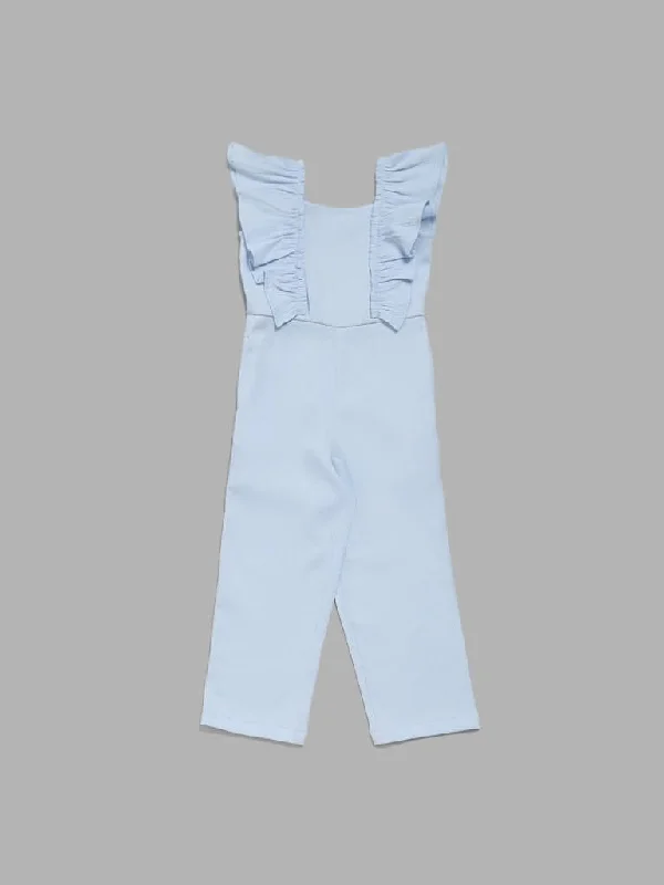 HOP Kids Blue Ruffled Jumpsuit