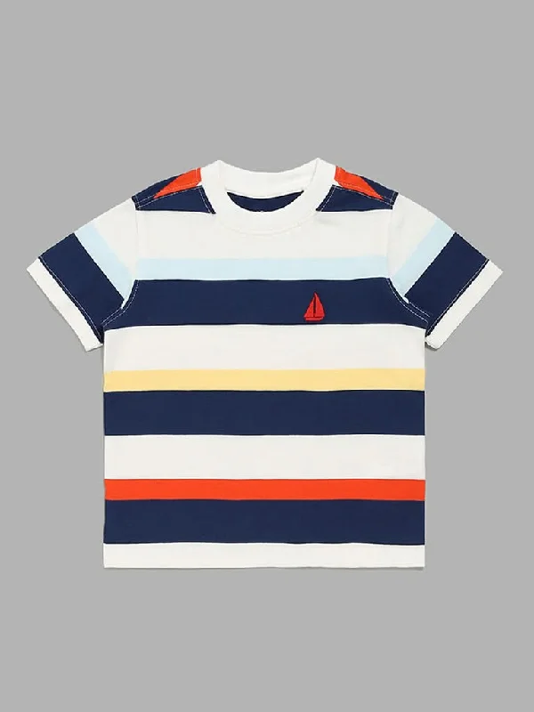 HOP Kids Blue Striped T-Shirt