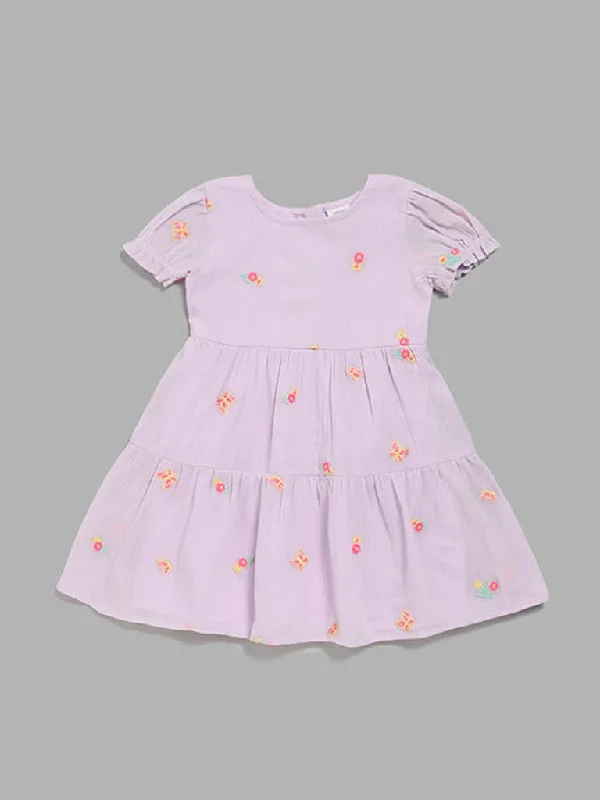 HOP Kids Lavender Embroidered Dress