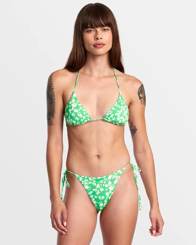 String bikini for a minimalistic and sexy beach styleGarden Party Halter Triangle Bikini Top - Classic Green