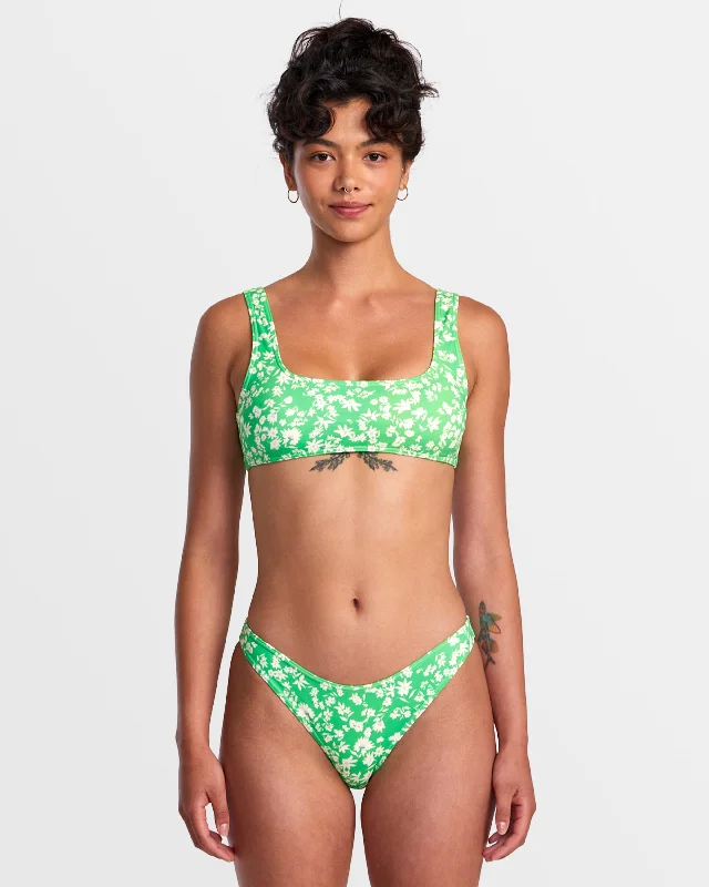 Tropical - themed bikini for a vacation - ready beach outfitGarden Party Laceback Bralette Bikini Top - Classic Green