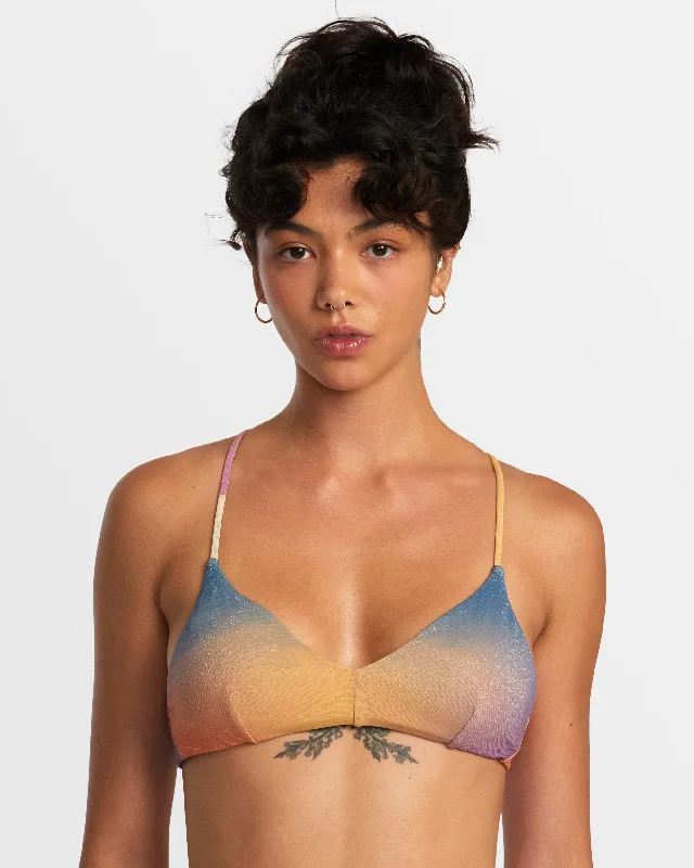 String bikini for a minimalistic and sexy beach styleGolden Crossback Full Coverage Bikini Top - Multi