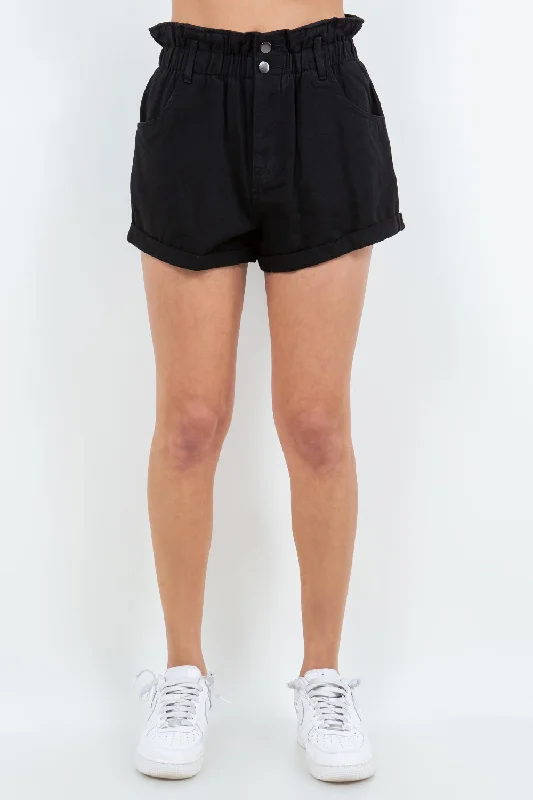 High Waist Paper Bag Shorts