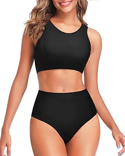 Neon - colored bikini to stand out on the beachFashionable Two Piece Bikini Set Bottom For Teen Girls-Black